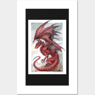 Red Dragon - watercolours Posters and Art